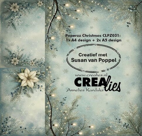 Crealies Paperzz Designpapier Christmas G (8pcs) by Susan van Poppel (CLPZ031)
