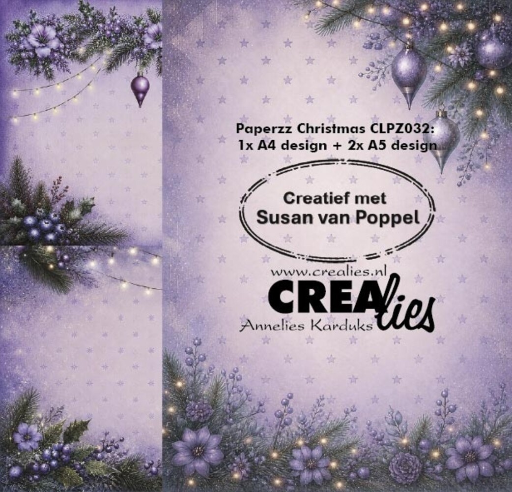 Crealies Paperzz Designpapier Christmas H (8pcs) by Susan van Poppel (CLPZ032)