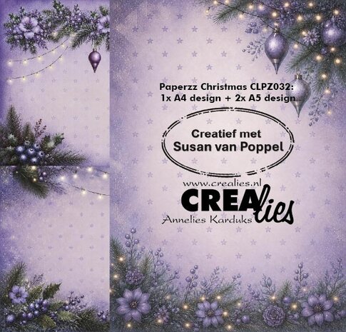 Crealies Paperzz Design Paper Christmas H (8pcs) by Susan van Poppel (CLPZ032)