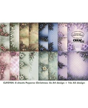 Crealies Paperzz Design Paper Bundel Christmas A-H (8pcs) by Susan van Poppel (CLPZ904)