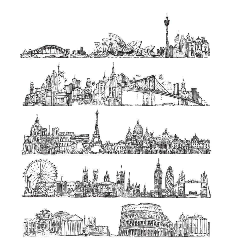 Stampers Anonymous Cityscapes Tim Holtz Cling Stamps (CMS224) Stampers Anonymous Cityscapes Tim Holtz Cling Stamps (CMS224)