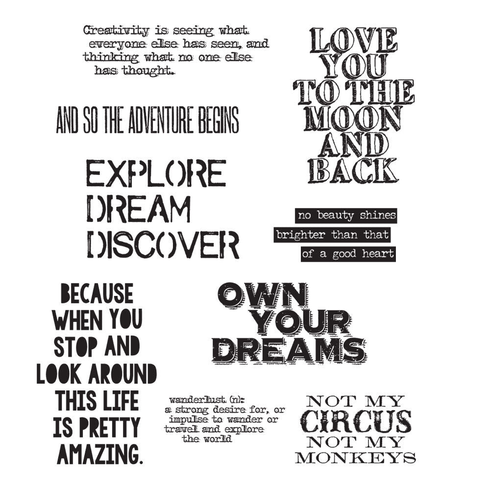 Stampers Anonymous Life Quotes Tim Holtz Cling Stamps (CMS227) Stampers Anonymous Life Quotes Tim Holtz Cling Stamps (CMS227)