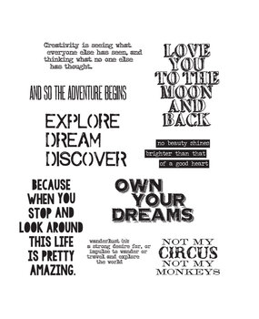 Stampers Anonymous Life Quotes Tim Holtz Cling Stamps (CMS227)