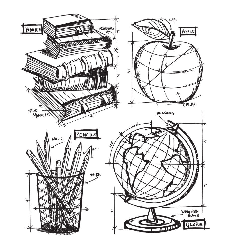 Stampers Anonymous Schoolhouse Blueprint Tim Holtz Cling Stamps (CMS230) Stampers Anonymous Schoolhouse Blueprint Tim Holtz Cling Stamps (CMS230)