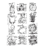 Stampers Anonymous Mini Blueprints 8 Tim Holtz Cling Stamps (CMS231)