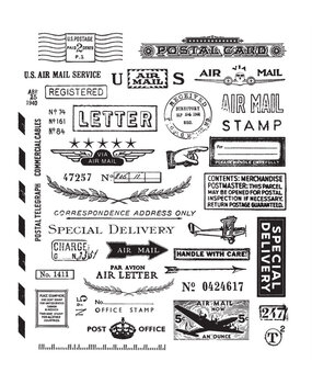 Stampers Anonymous Correspondence Tim Holtz Cling Stamps (CMS225)