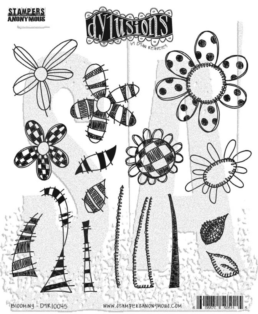 Stampers Anonymous Blooming Dylusions Cling Stamps (DYR10045) Stampers Anonymous Blooming Dylusions Cling Stamps (DYR10045)