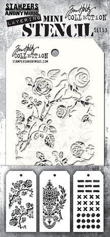Stampers Anonymous Set #53 Tim Holtz Layering Mini Stencil (3pcs) (THMST053) Stampers Anonymous Set #53 Tim Holtz Layering Mini Stencil (3pcs) (THMST053)