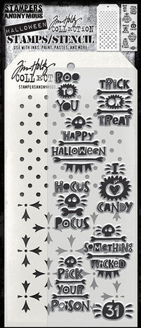 Stampers Anonymous Halloween Tidbits Tim Holtz Stamps/Stencil (THMM204) Stampers Anonymous Halloween Tidbits Tim Holtz Stamps/Stencil (THMM204)