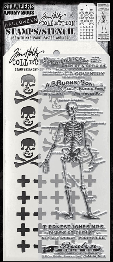 Stampers Anonymous The Chemist Tim Holtz Stamps/Stencil (THMM202) Stampers Anonymous The Chemist Tim Holtz Stamps/Stencil (THMM202)