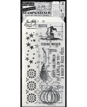 Stampers Anonymous Blueprint Spells Tim Holtz Stamps/Stencil (THMM201)
