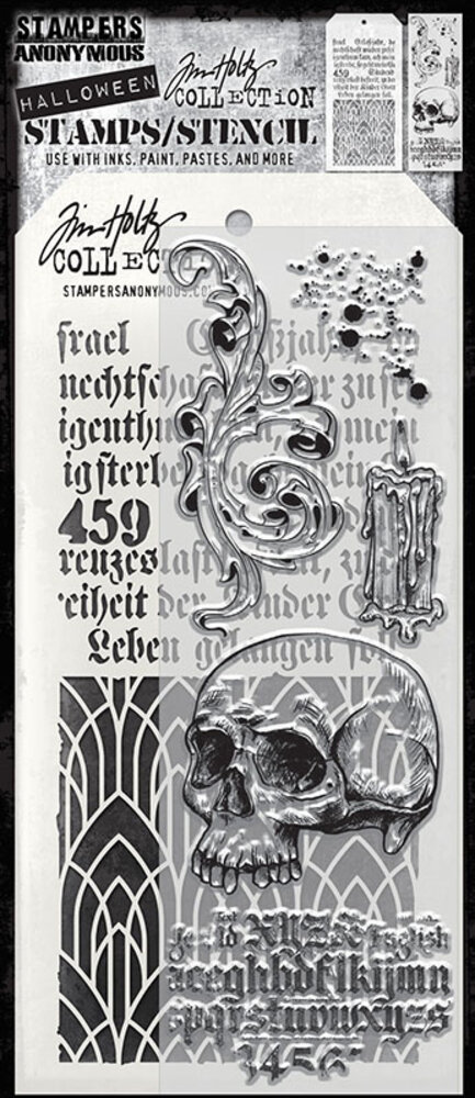 Stampers Anonymous Foreboding Tim Holtz Stamps/Stencil (THMM200) Stampers Anonymous Foreboding Tim Holtz Stamps/Stencil (THMM200)