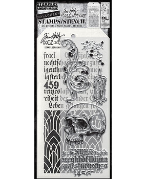 Stampers Anonymous Foreboding Tim Holtz Stamps/Stencil (THMM200)