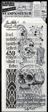 Stampers Anonymous Foreboding Tim Holtz Stamps/Stencil (THMM200) Stampers Anonymous Foreboding Tim Holtz Stamps/Stencil (THMM200)
