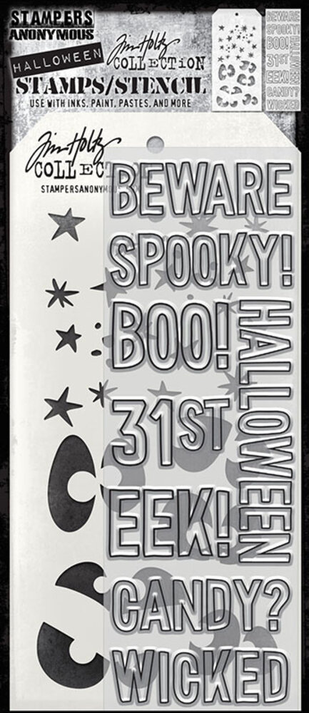 Stampers Anonymous Halloween Outlines Tim Holtz Stamps/Stencil (THMM199) Stampers Anonymous Halloween Outlines Tim Holtz Stamps/Stencil (THMM199)