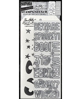 Stampers Anonymous Halloween Outlines Tim Holtz Stamps/Stencil (THMM199)