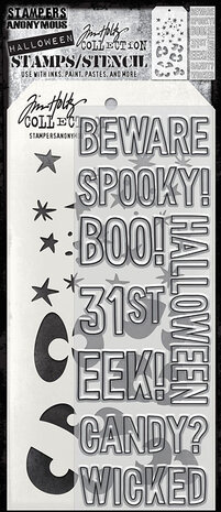 Stampers Anonymous Halloween Outlines Tim Holtz Stamps/Stencil (THMM199) Stampers Anonymous Halloween Outlines Tim Holtz Stamps/Stencil (THMM199)