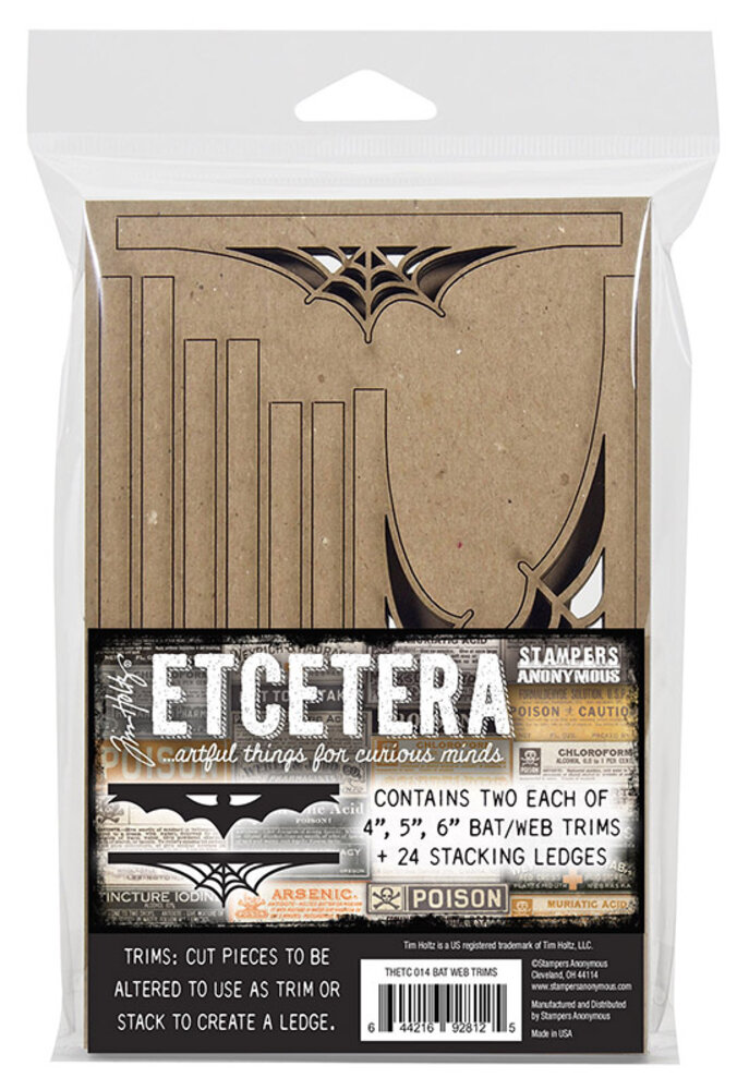 Stampers Anonymous Bat & Web Trims Tim Holtz Etcetera (THETC014) Stampers Anonymous Bat & Web Trims Tim Holtz Etcetera (THETC014)