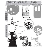 Stampers Anonymous Halftone Halloween Tim Holtz Cling Stamps (CMS199)