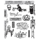 Stampers Anonymous Mini Halloween 4 Tim Holtz Cling Stamps (CMS198)