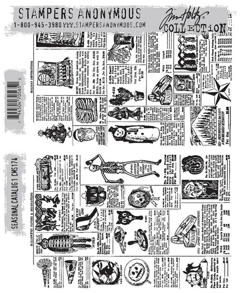 Stampers Anonymous Seasonal Catalog 1 Tim Holtz Cling Stamps (CMS174) Stampers Anonymous Seasonal Catalog 1 Tim Holtz Cling Stamps (CMS174)