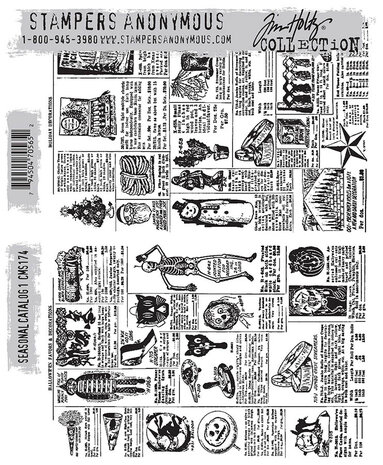 Stampers Anonymous Seasonal Catalog 1 Tim Holtz Cling Stamps (CMS174) Stampers Anonymous Seasonal Catalog 1 Tim Holtz Cling Stamps (CMS174)
