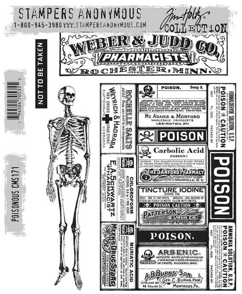 Stampers Anonymous Poisonous Tim Holtz Cling Stamps (CMS171) Stampers Anonymous Poisonous Tim Holtz Cling Stamps (CMS171)