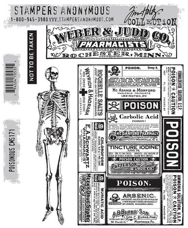 Stampers Anonymous Poisonous Tim Holtz Cling Stamps (CMS171) Stampers Anonymous Poisonous Tim Holtz Cling Stamps (CMS171)