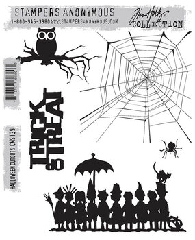Stampers Anonymous Halloween Cutouts Tim Holtz Cling Stamps (CMS139)