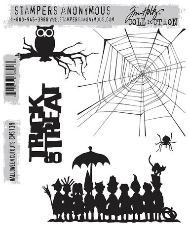 Stampers Anonymous Halloween Cutouts Tim Holtz Cling Stamps (CMS139) Stampers Anonymous Halloween Cutouts Tim Holtz Cling Stamps (CMS139)