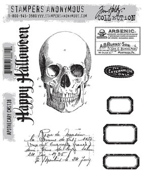 Stampers Anonymous Apothecary Tim Holtz Cling Stamps (CMS138)