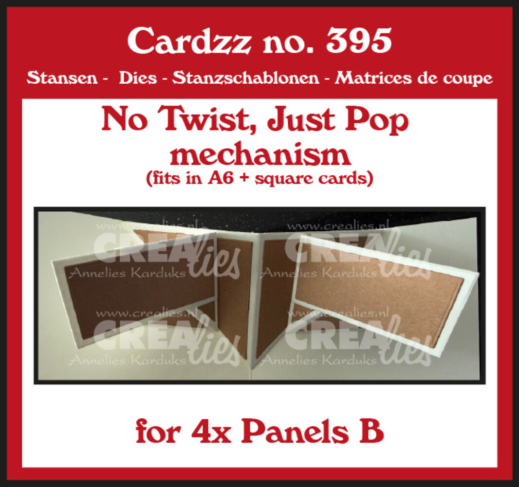 Crealies Cardzz Stansen No Twist, Just Pop Mechanisme voor 4x B-Paneel (CLCZ395)