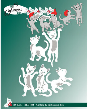 By Lene Christmas Cats Cutting Dies (BLD1886)