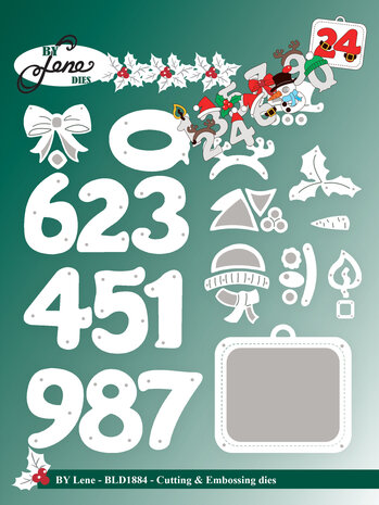 By Lene Christmas Numbers Cutting Dies (BLD1884)