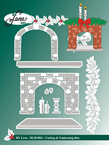 By Lene Christmas Fireplace Cutting Dies (BLD1883)