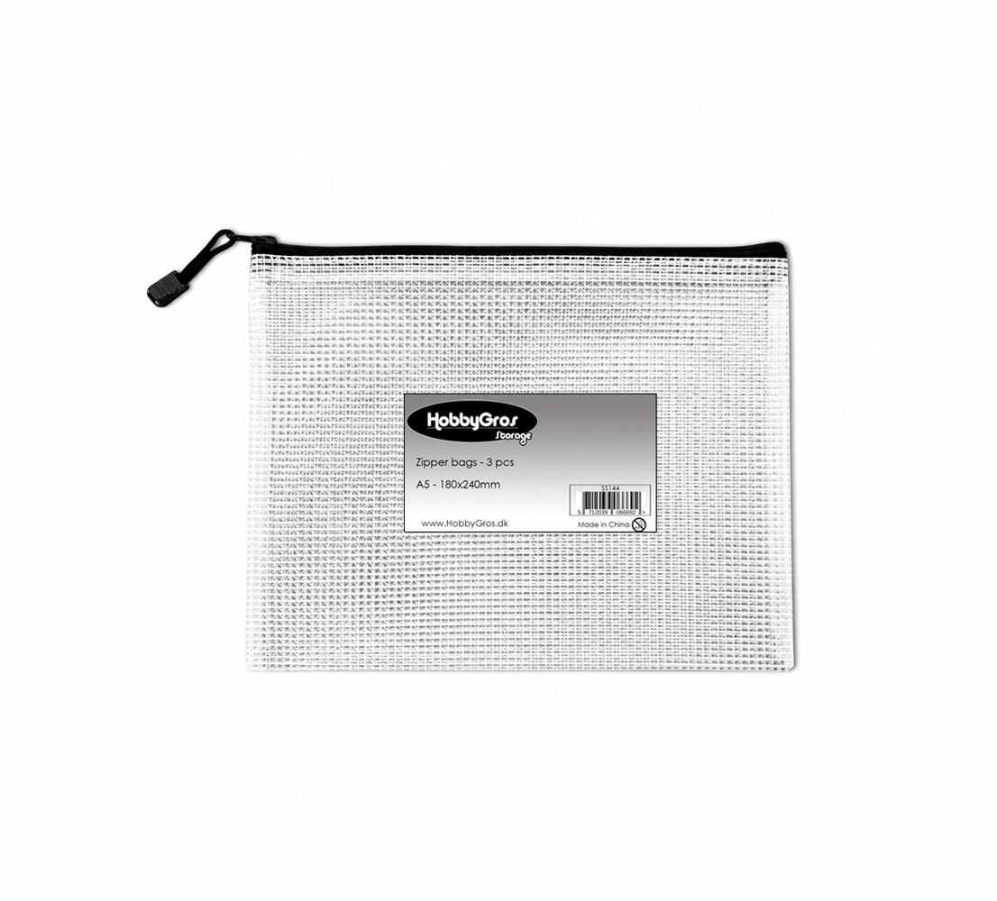 HobbyGros Storage Transparent A5+ Zip Bag (3pcs) (SS144)