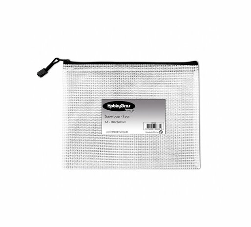 HobbyGros Storage Transparent A5+ Zip Bag (3pcs) (SS144)