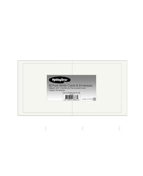 HobbyGros Storage Cards & Envelopes 3x3 Inch Pure White (50pcs) (SS142)