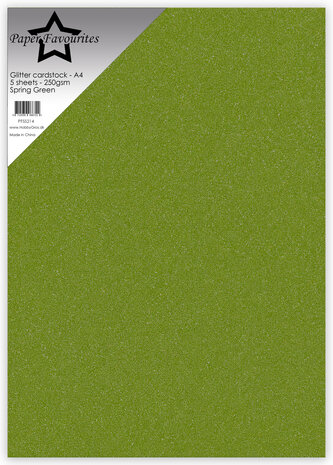 Paper Favourites Glitter Cardstock A4 Spring Green 250gsm (5pcs) (PFSS214) Paper Favourites Glitter Cardstock A4 Spring Green 250gsm (5pcs) (PFSS214)