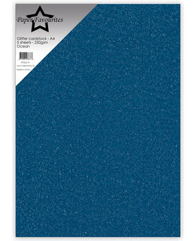 Paper Favourites Glitter Cardstock A4 Ocean 250gsm (5pcs) (PFSS219)