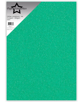 Paper Favourites Glitter Cardstock A4 Mint 250gsm (5pcs) (PFSS217)