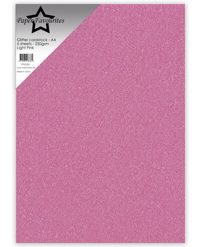 Paper Favourites Glitter Cardstock A4 Light Pink 250gsm (5pcs) (PFSS220)