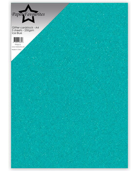 Paper Favourites Glitter Cardstock A4 Ice Blue 250gsm (5pcs) (PFSS216)