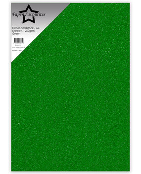 Paper Favourites Glitter Cardstock A4 Green 250gsm (5pcs) (PFSS215)