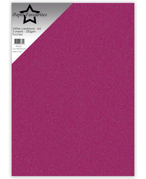 Paper Favourites Glitter Cardstock A4 Fuchsia 250gsm (5pcs) (PFSS221)