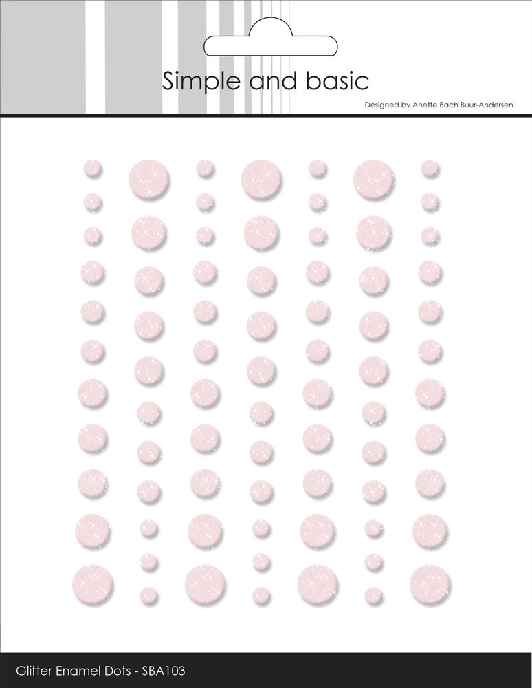 Simple and Basic Glitter Enamel Dots Light Pink (77pcs) (SBA103)