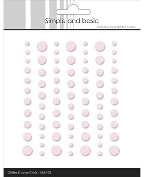 Simple and Basic Glitter Enamel Dots Light Pink (77pcs) (SBA103)