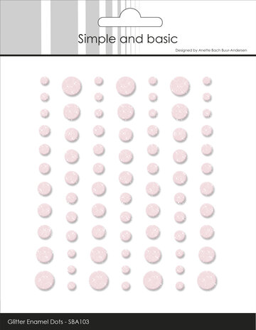 Simple and Basic Glitter Enamel Dots Light Pink (77pcs) (SBA103)
