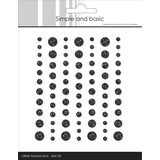 Simple and Basic Glitter Enamel Dots Black (77pcs) (SBA102)