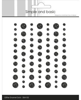 Simple and Basic Glitter Enamel Dots Black (77pcs) (SBA102)